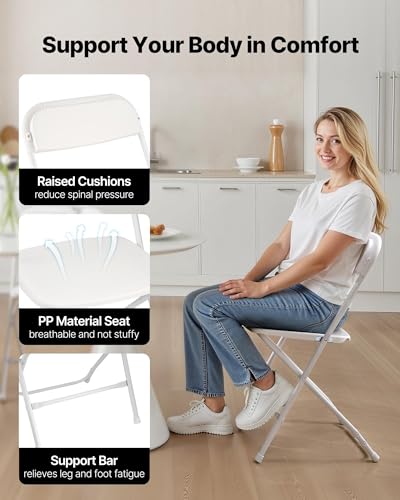 4 Pack Folding Plastic Chairs with Metal Frame L2812