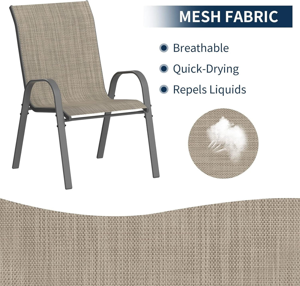 Brown Set of 4 Stackable Patio Chairs X817146