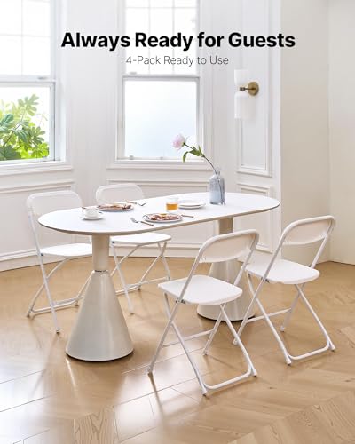 4 Pack Folding Plastic Chairs with Metal Frame L2812