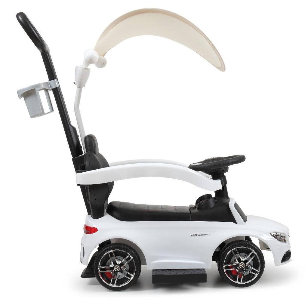 White Toddler Push Car with Canopy L712