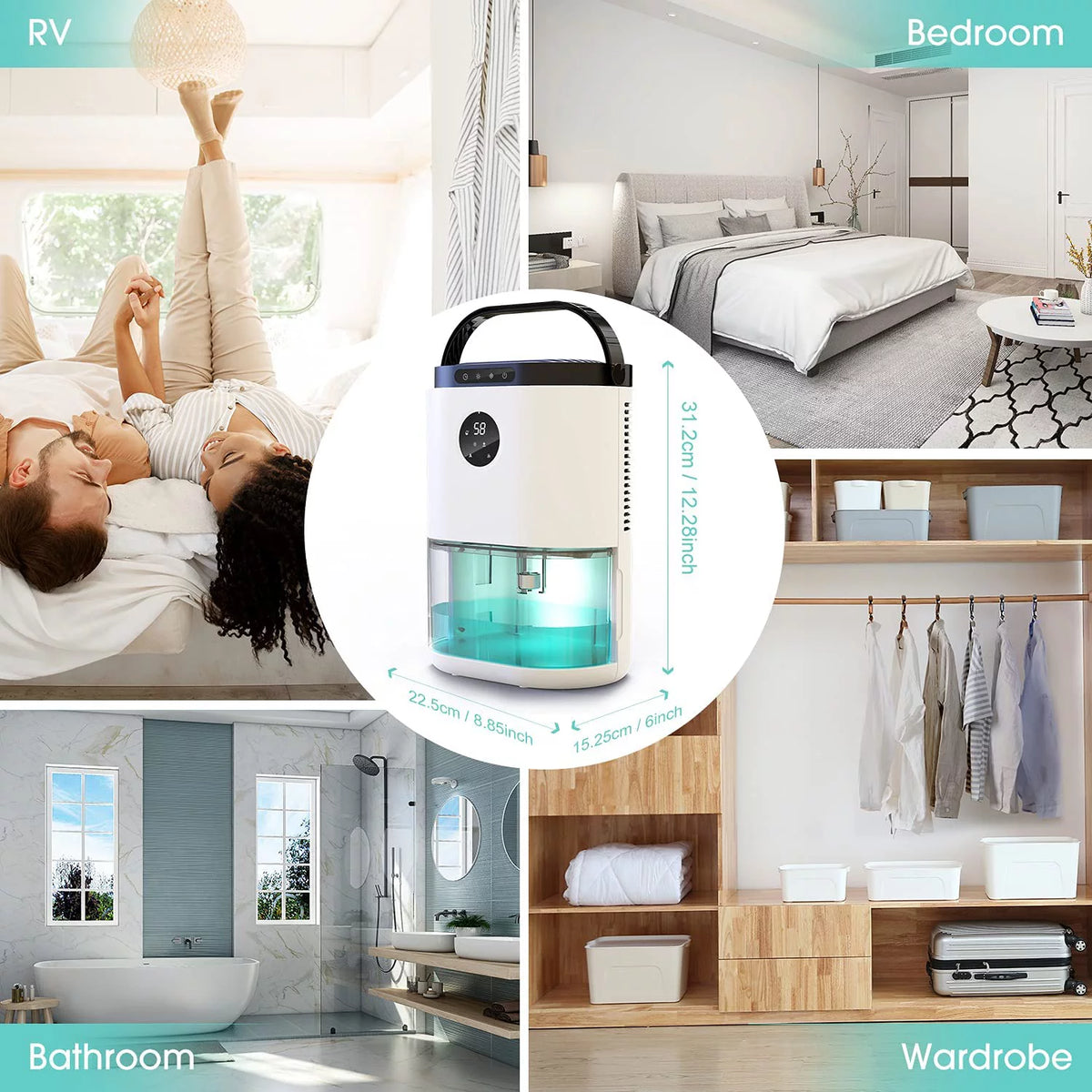 78oz 2300ml Portable Ultra Quiet Dehumidifier W408