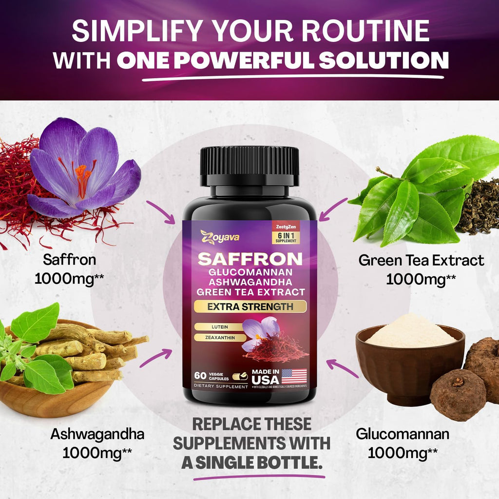 Sea Moss Collagen Saffron Supplement Bundle - 30 Day Supply B45311