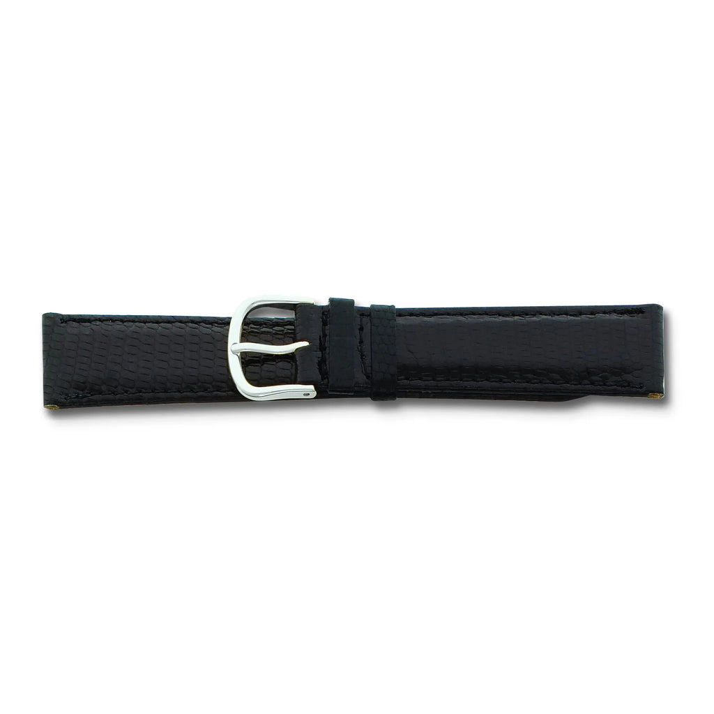 Black Genuine Lizard Leather Watch Band 18Mm C48957