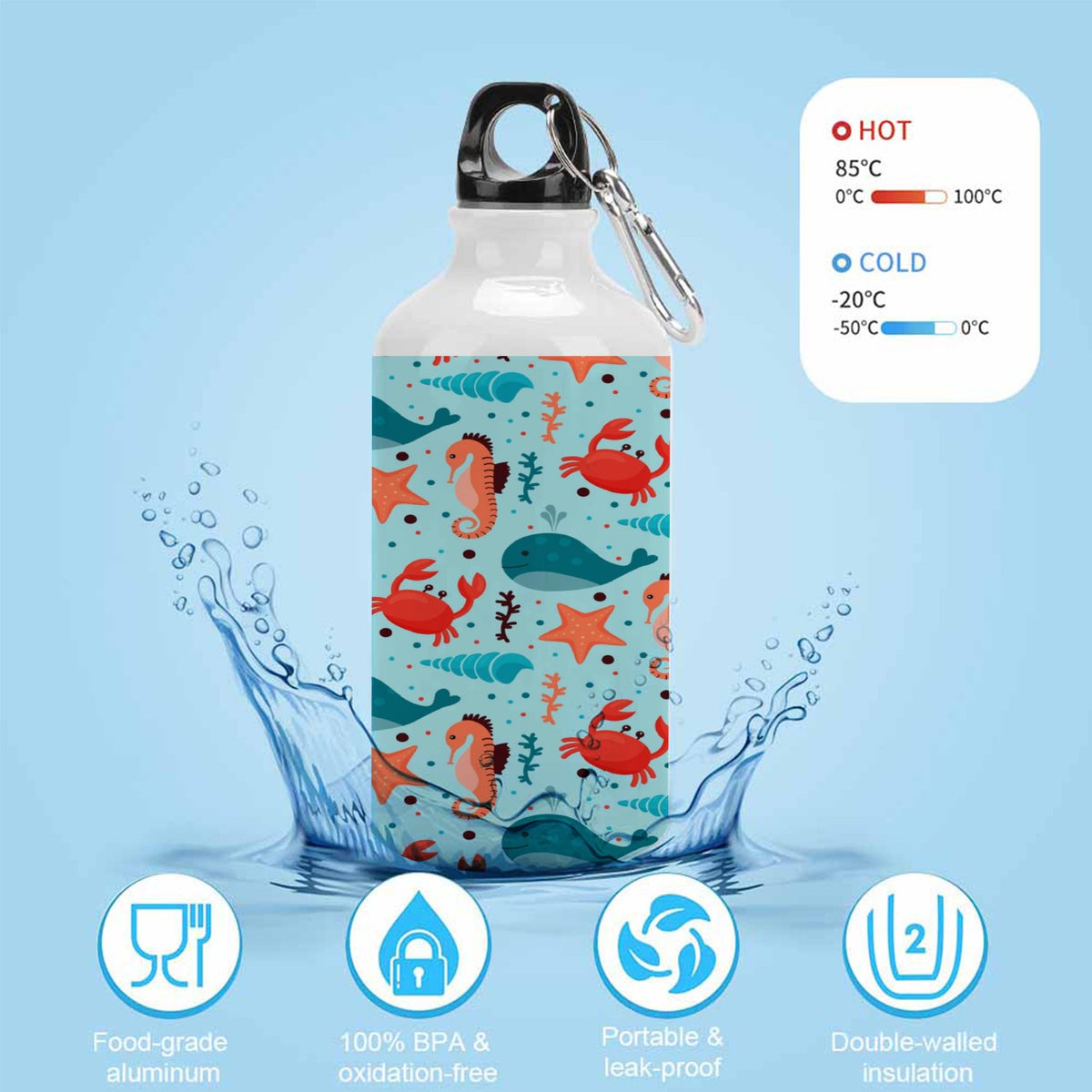 400ml Sport Aluminum Water Bottle with Twist Cap D9410