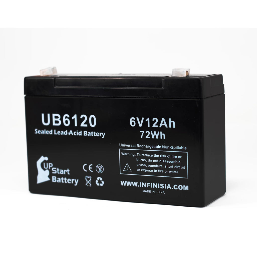 6V 12Ah Sealed Lead Acid Battery with F1 to F2 Terminal Adapters O602454