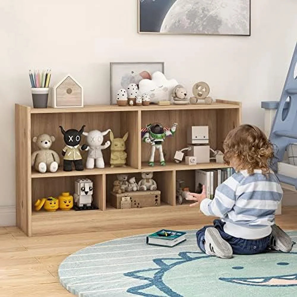 2-Tier 5 Cube Wooden Bookcase U804