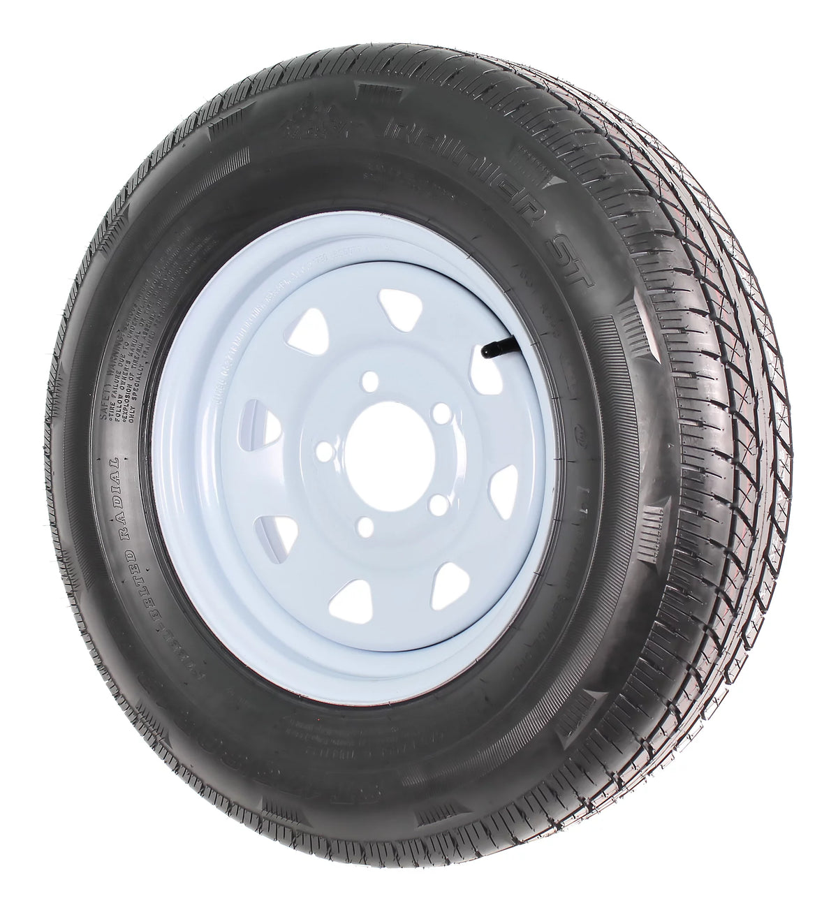 2-Pk Radial Trailer Tire On Rim ST175/80R13 5 Lug White Spoke Wheel J459158