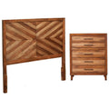 2-Piece Set with Full Headboard & 5 Drawer Chest in Toffee V877339