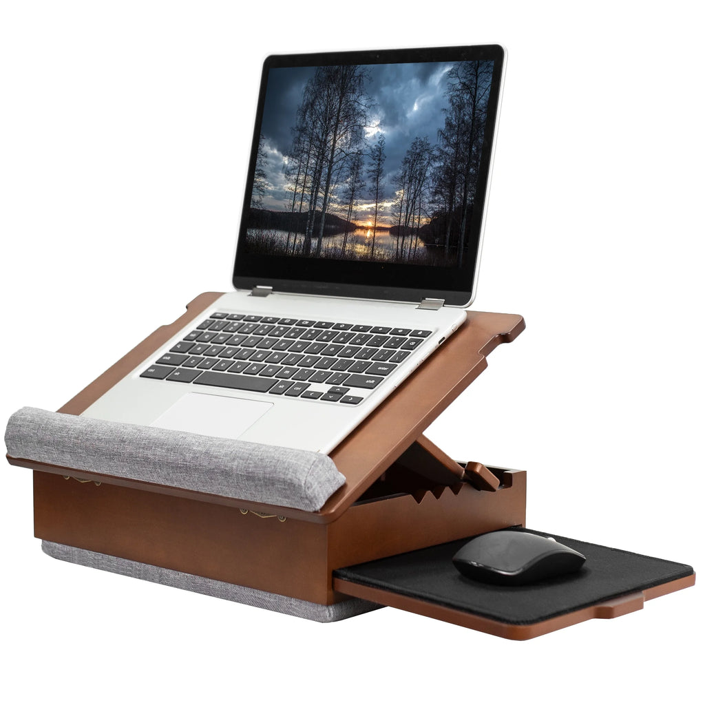 Wooden Tilting Lap Desk with Internal Storage and Mouse Pad J268