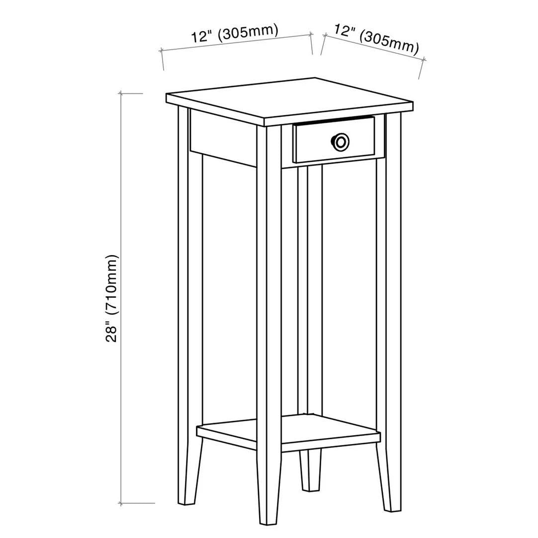 2-Tier Acacia Wood Plant Table with Drawer L7470