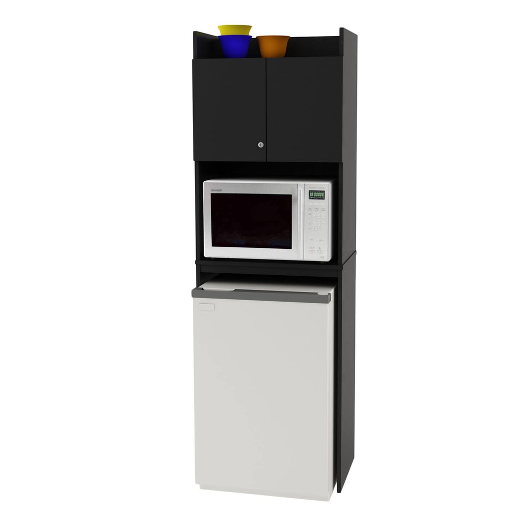 Black Over The Refrigerator Storage Cabinet M9894