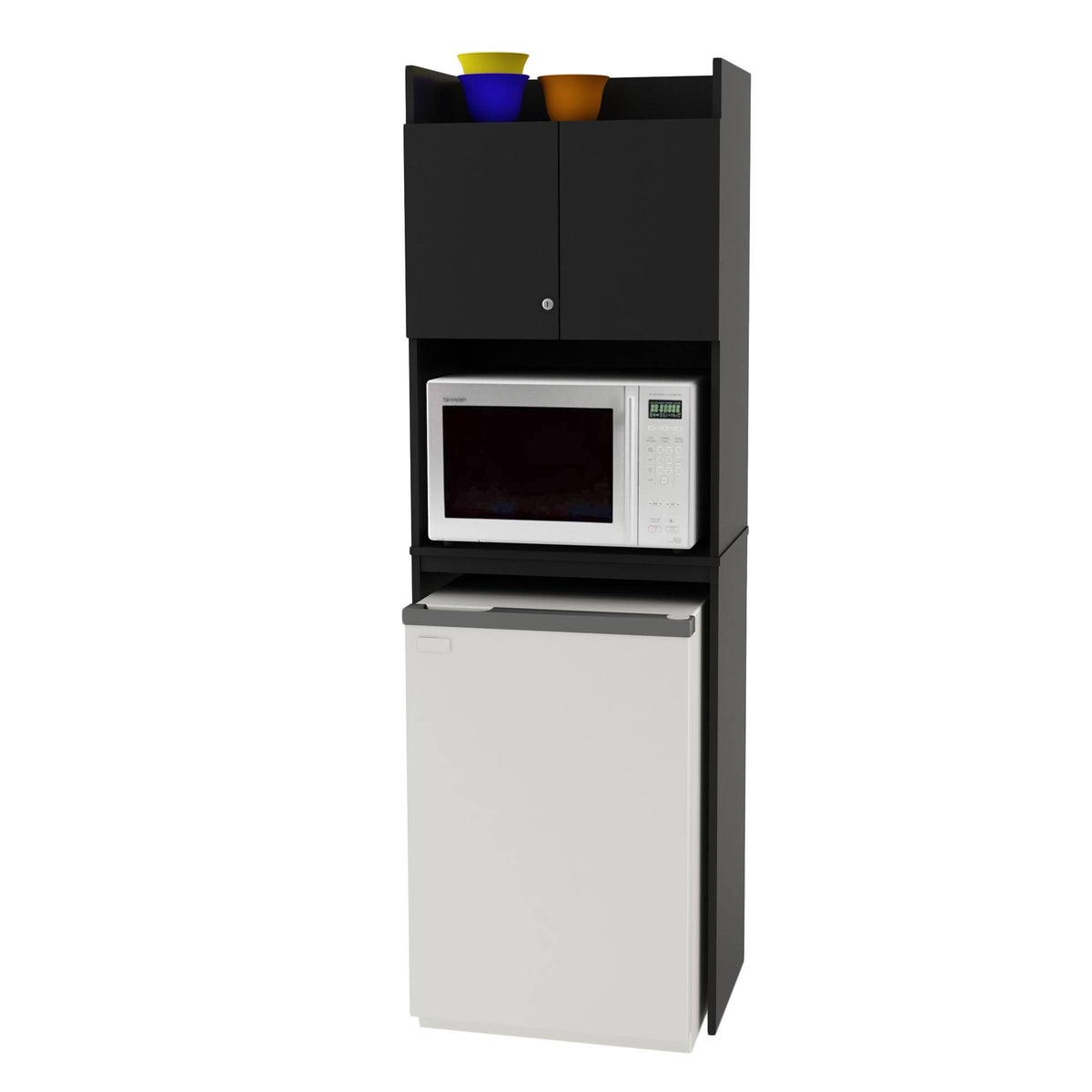 Black Over The Refrigerator Storage Cabinet M9894