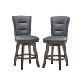 Glitter Grey Faux Leather Bar Chairs, Set of 2 T80021