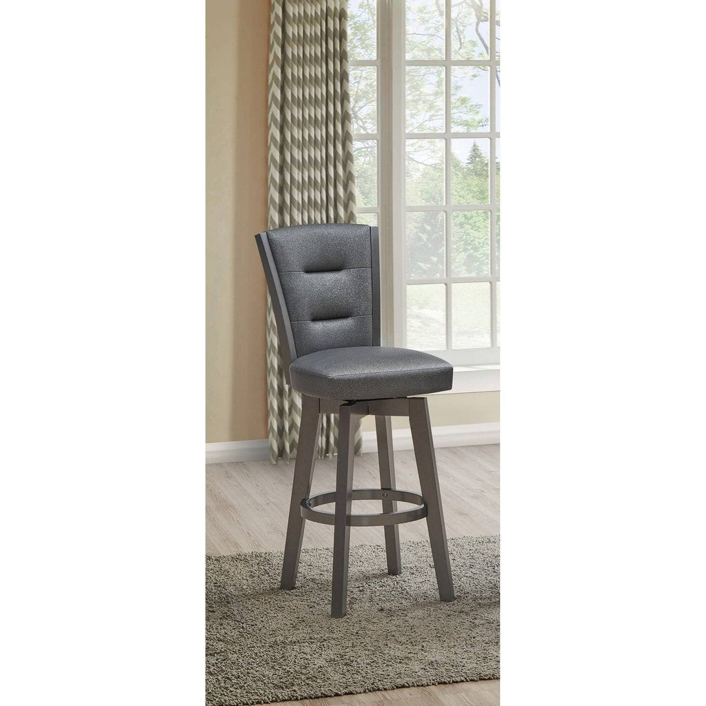 Glitter Grey Faux Leather Bar Chairs, Set of 2 T80021