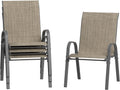 Brown Set of 4 Stackable Patio Chairs X817146
