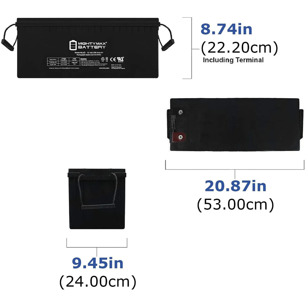 12v 200ah Deep Cycle Battery 2 Pack J46093