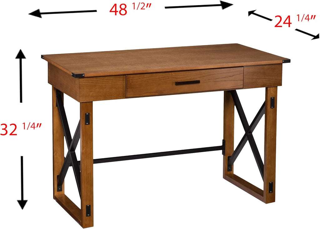 Adjustable Height Standing Desk with Hidden Storage O973826