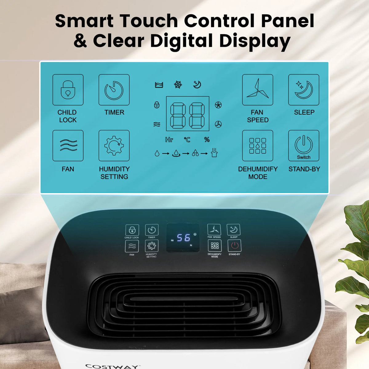 4500 Sq. Ft 73-Pint Dehumidifier with 5 Modes A32747