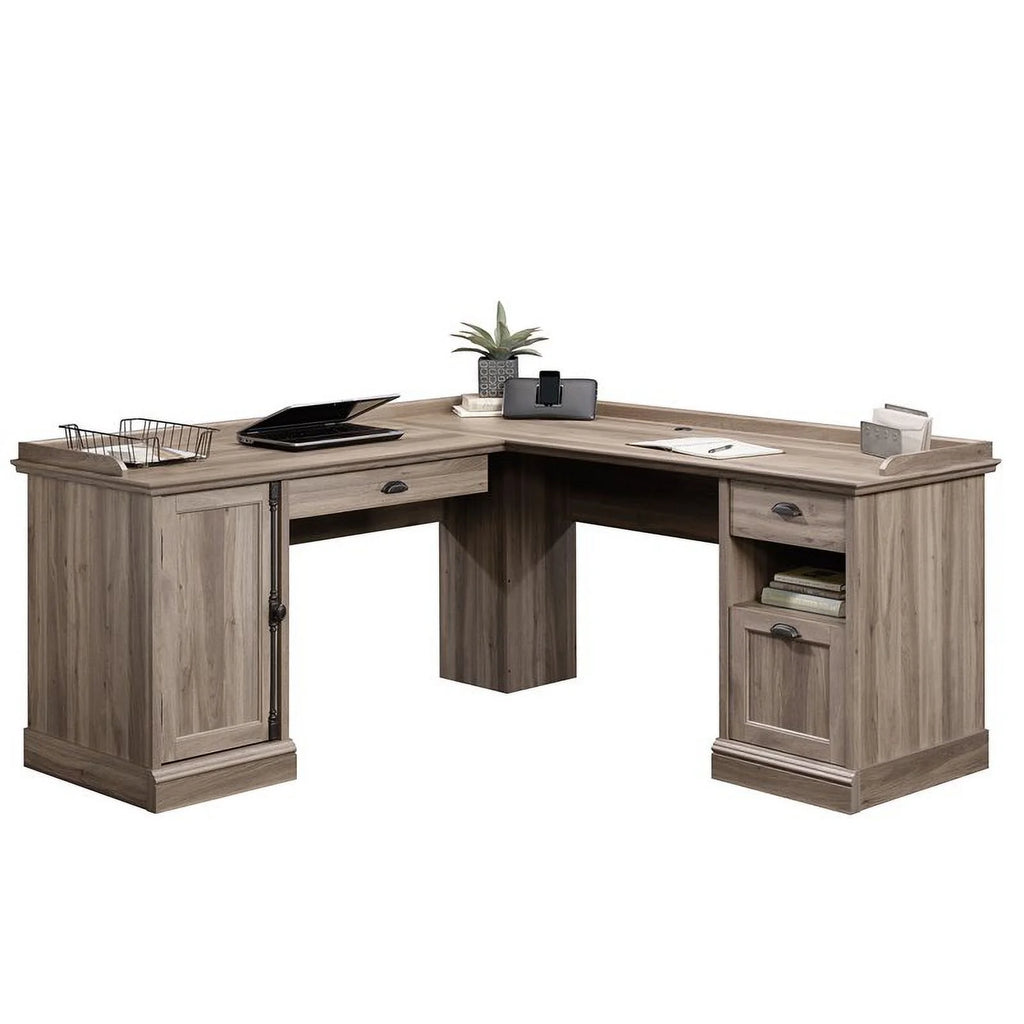 L-Desk, Salt Oak Finish W721776