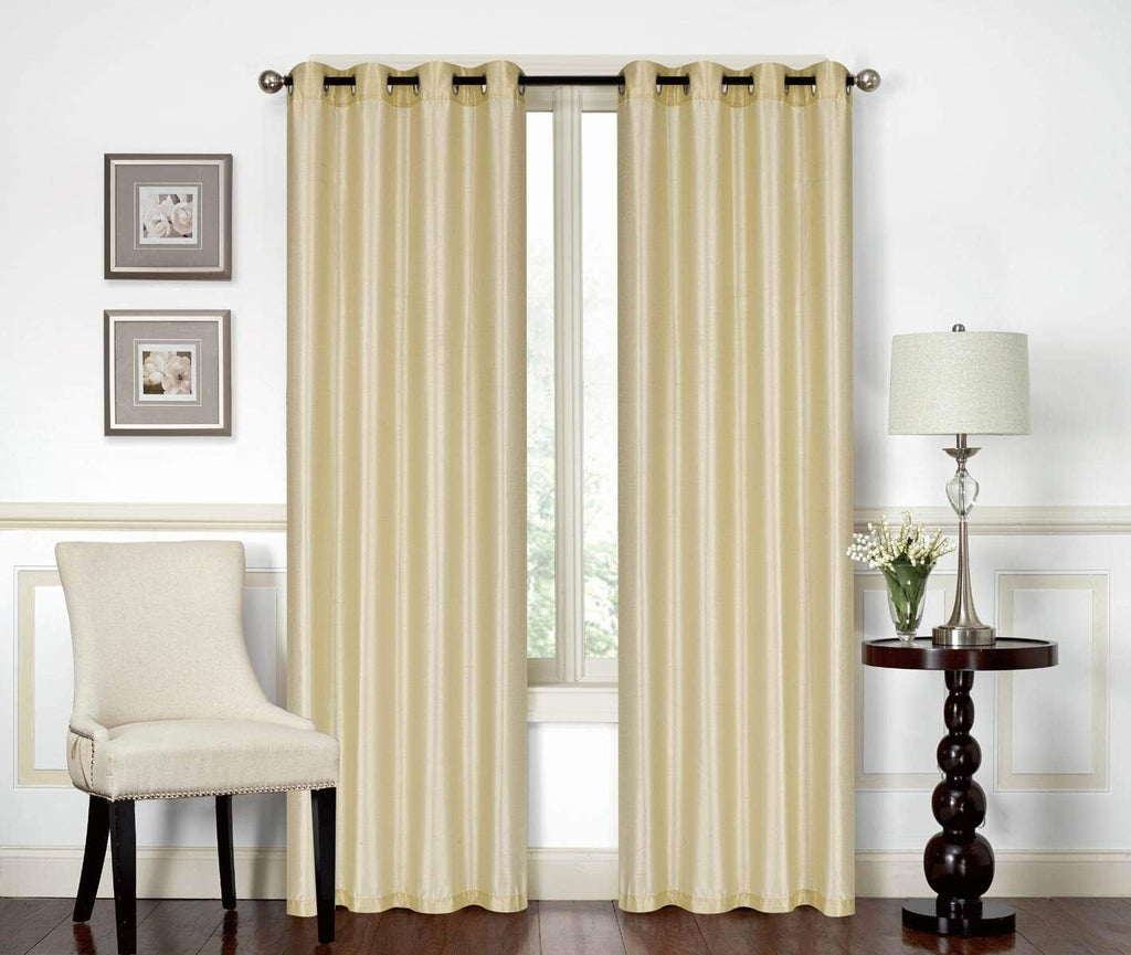 Red Solid Faux Silk Double Waterfall Valance with Tails X809