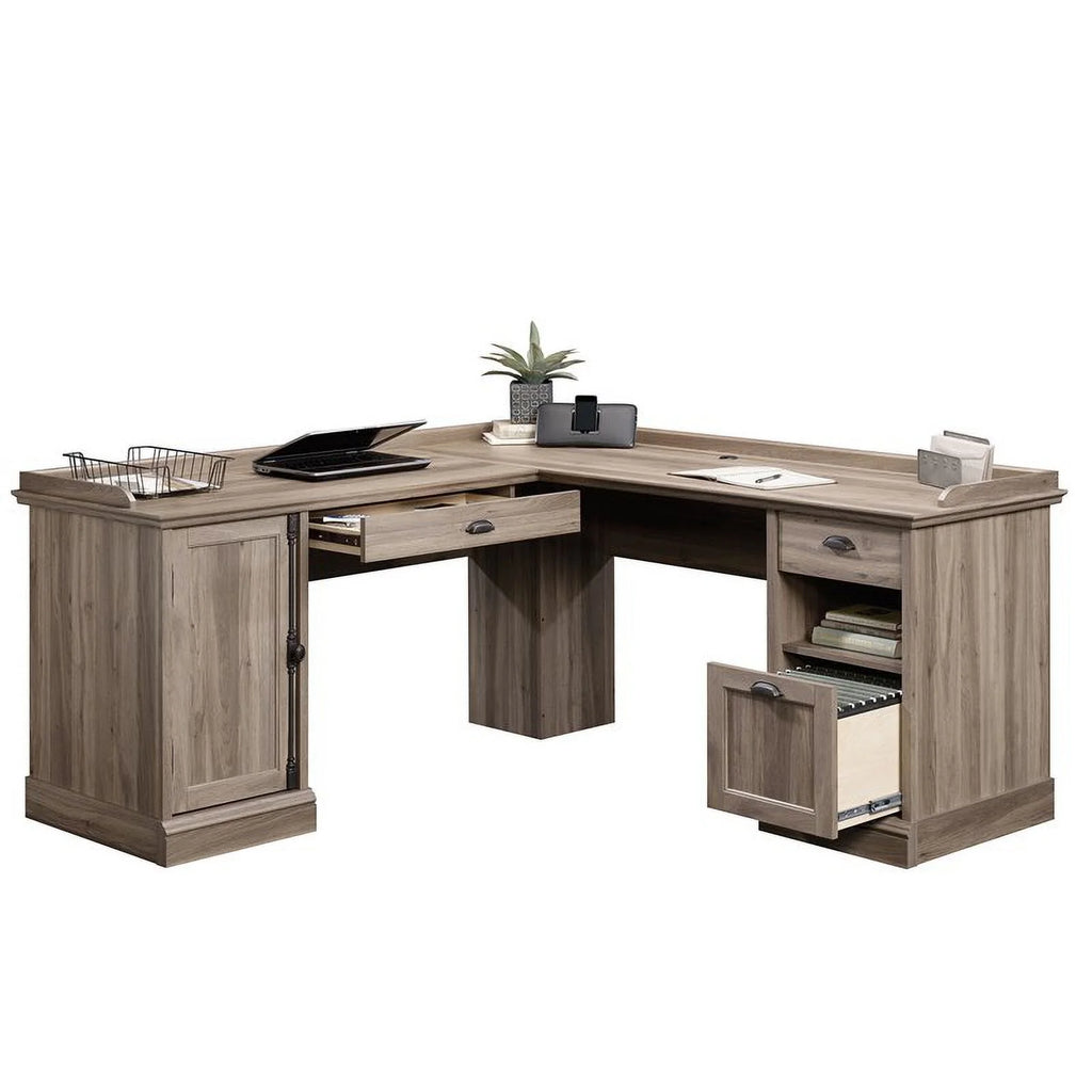 L-Desk, Salt Oak Finish W721776