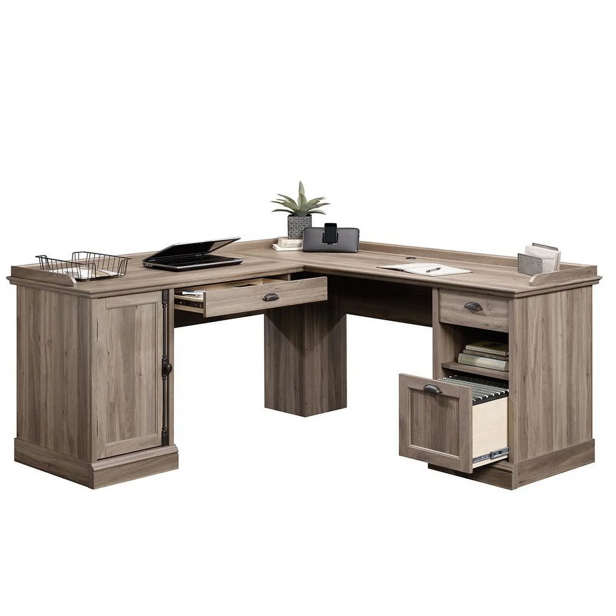 L-Desk, Salt Oak Finish W721776