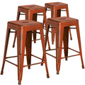 Orange Counter Height Stool Set of 4 K712467