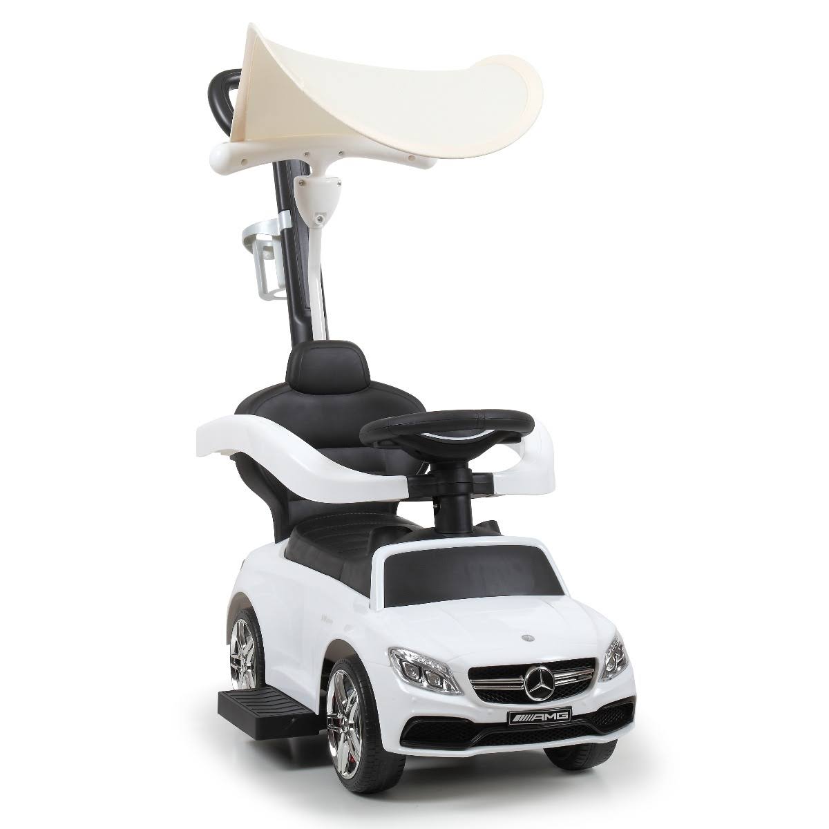White Toddler Push Car with Canopy L712