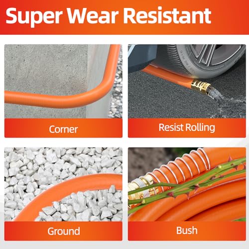 50 ft Heavy Duty Flexible Lightweight Kink-less Hybrid Rubber Garden Hose P427850