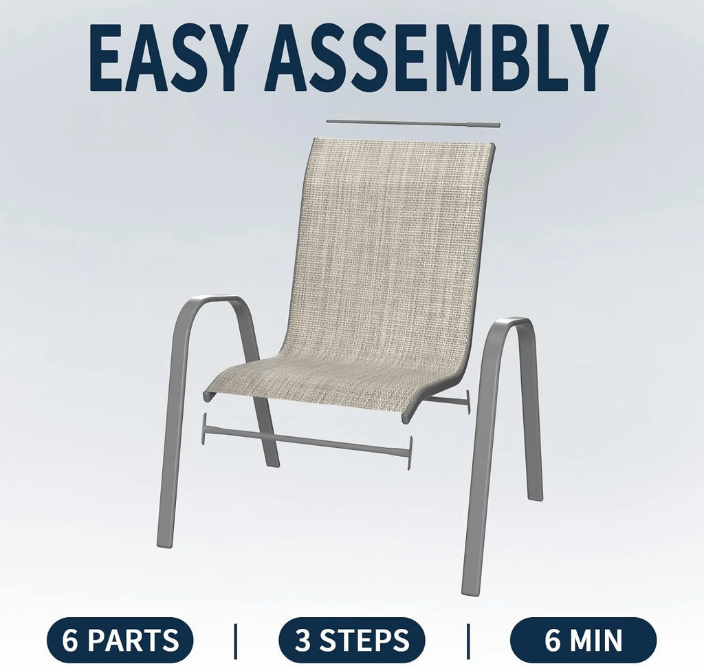 Brown Set of 4 Stackable Patio Chairs X817146