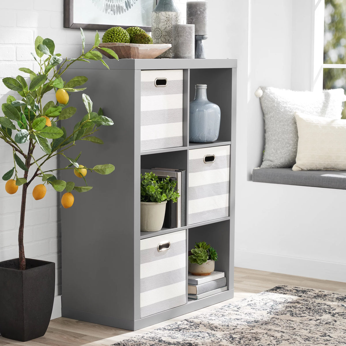 6-Cube Storage Organizer Textured White C896964