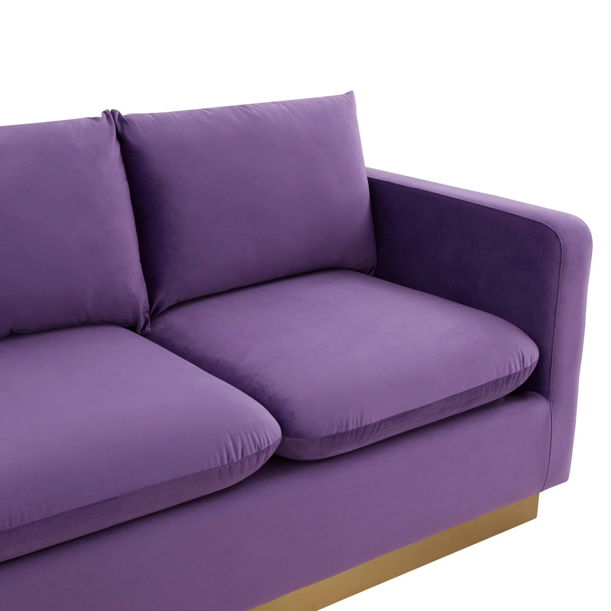 Purple Velvet Upholstered Sofa with Gold Frame U884985