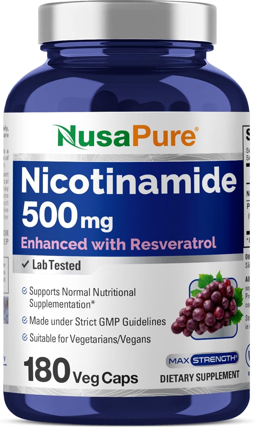 Nicotinamide with Resveratrol 500 mg 180 Vegetarian Caps C940