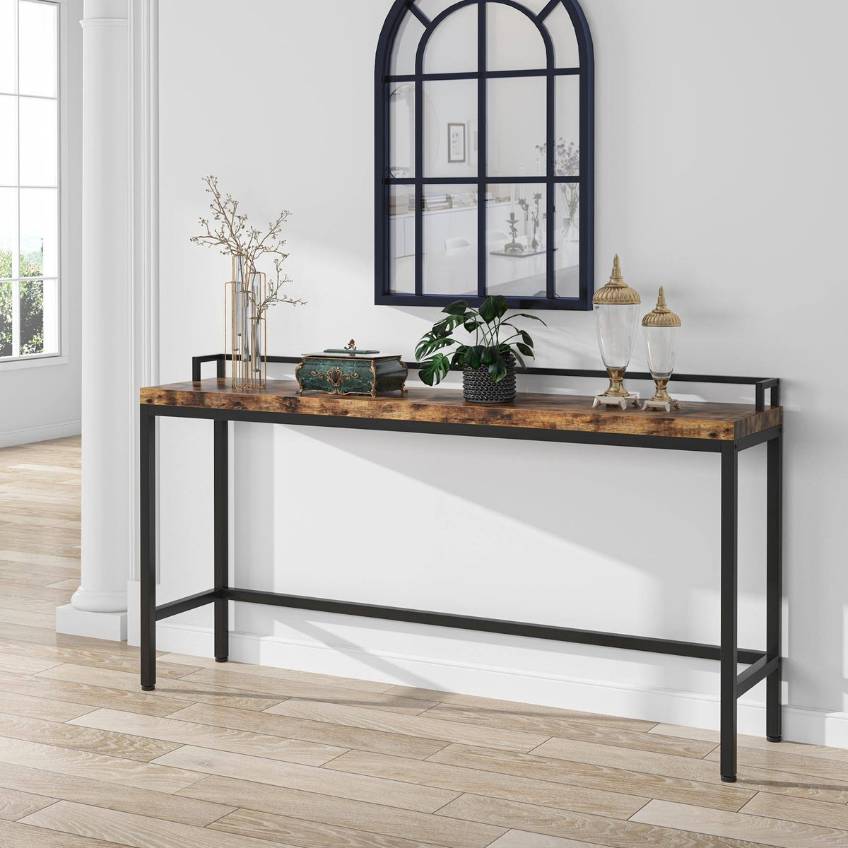 Brown Narrow Console Table V419