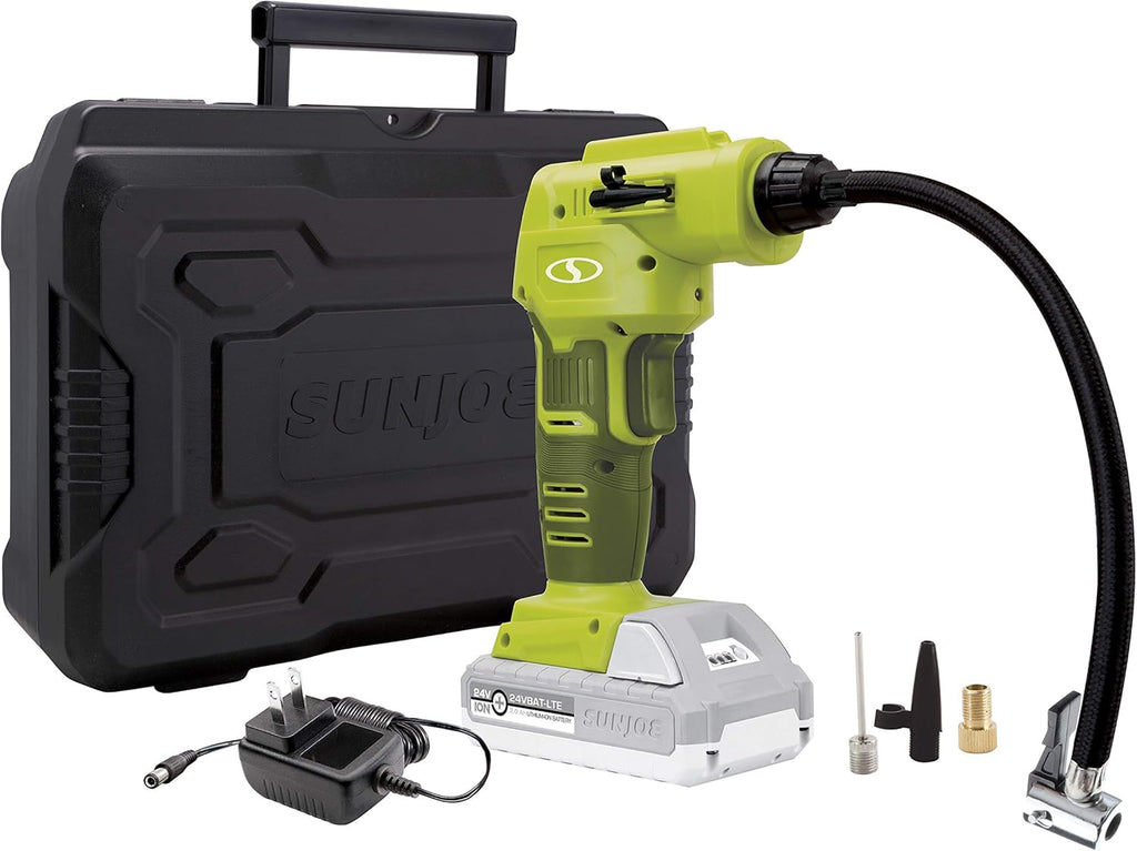 24V Tire Inflator Air Compressor with Hard-case and 2.0Ah Battery T737833