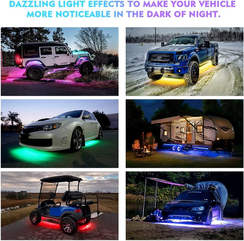 RGB LED Car Underglow Light Kit, 4 PCS, Pack of 2 M3302