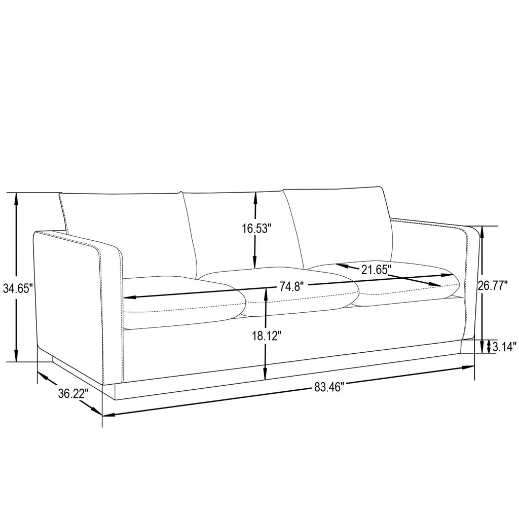 Purple Velvet Upholstered Sofa with Gold Frame U884985
