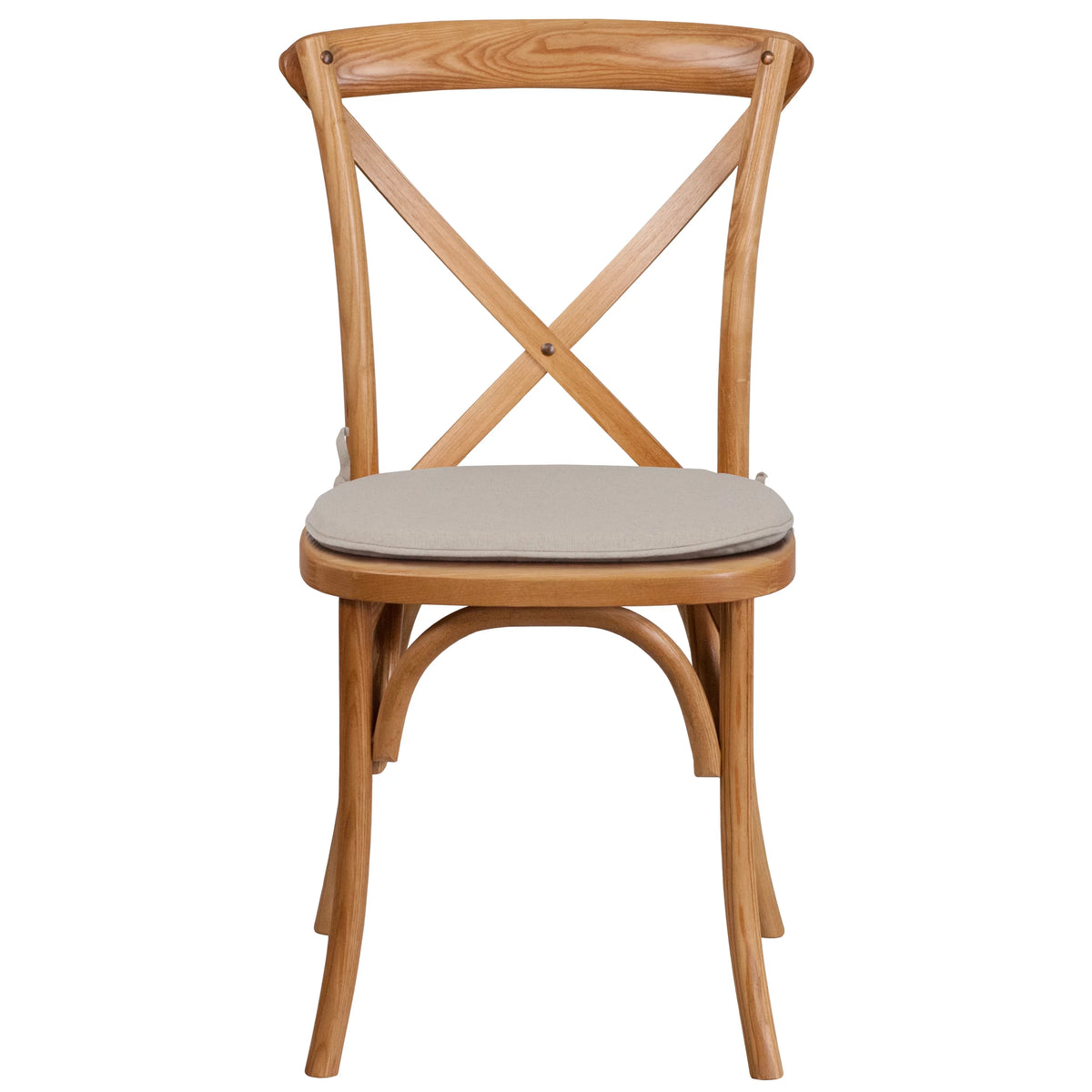 Oak Wood Cross Back Chair with Cushion Q642