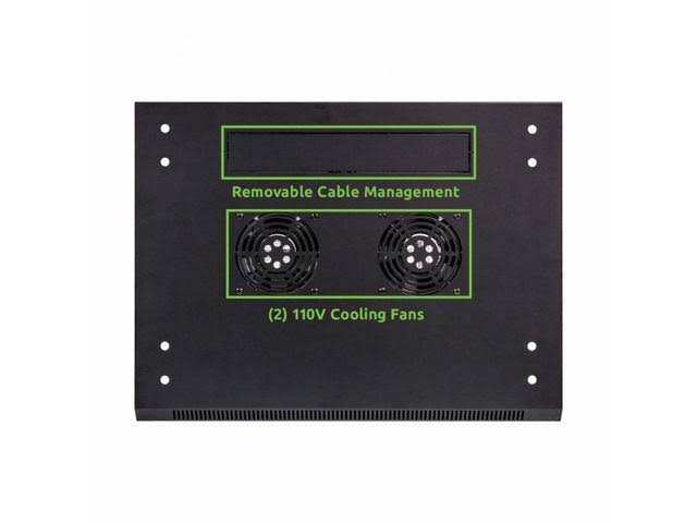 6U Wallmount Cabinet Enclosure 19-inch Server Network Rack with Locking Glass Door Black I697324