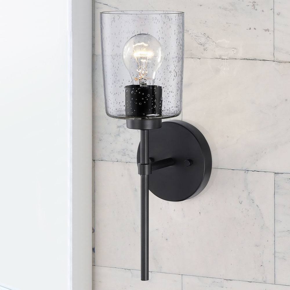 Matte Black 1 Light Sconce F77142