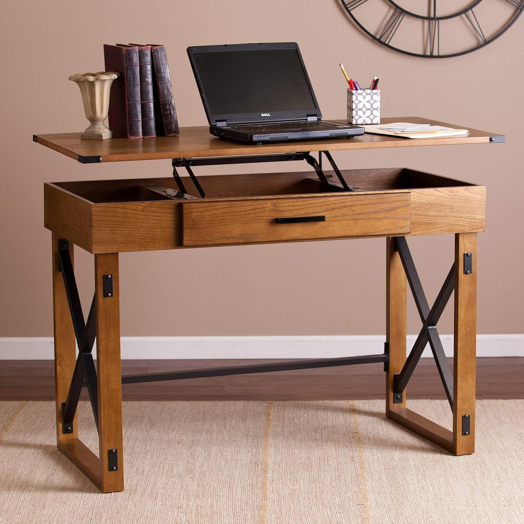 Adjustable Height Standing Desk with Hidden Storage O973826