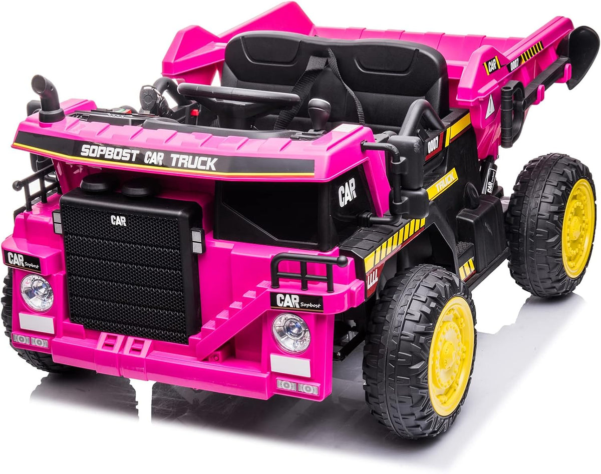 12V Pink Ride On Dump Truck with Remote Control S95590