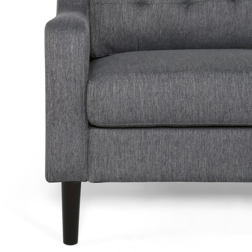 Charcoal Dark Brown Fabric Loveseat C2798