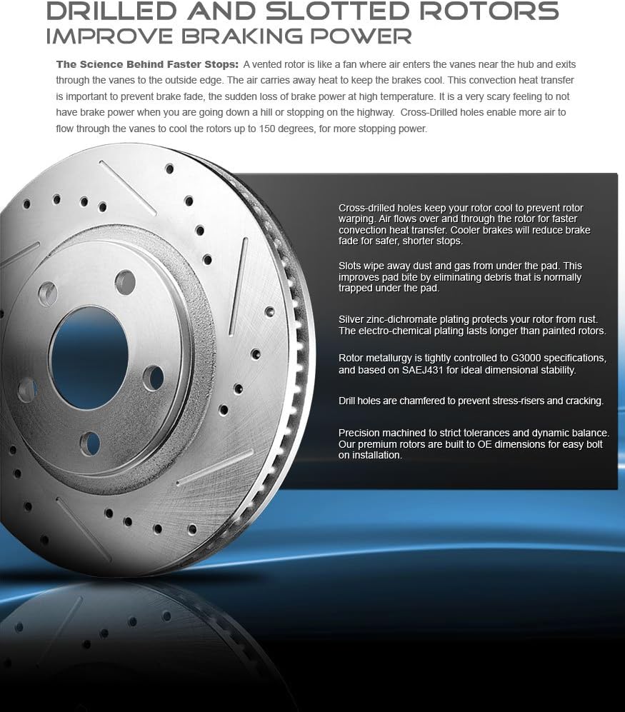 6 Lug Rotors + Ceramic Brake Pads + Clips Y37347