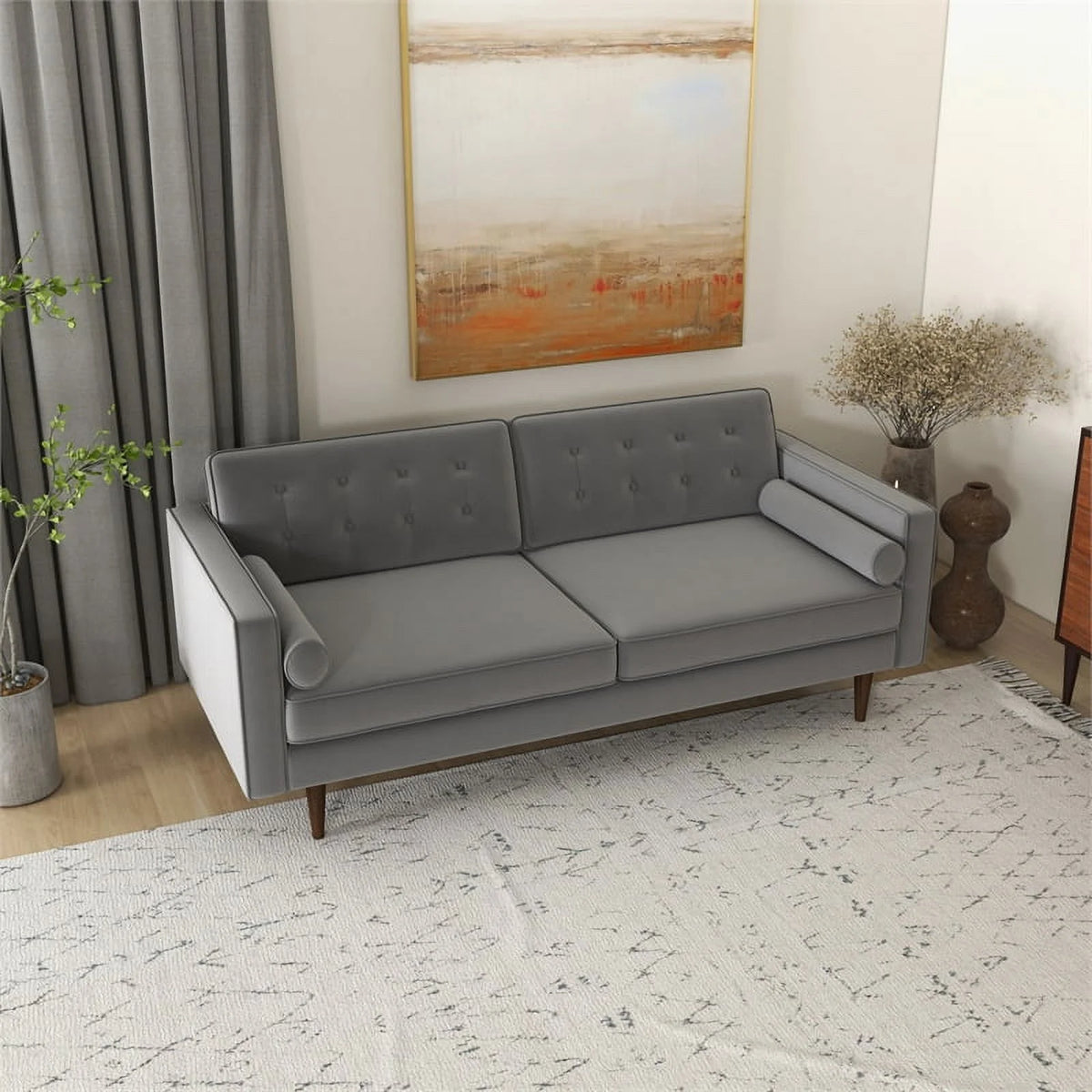 Gray Velvet Living Room Couch D593718