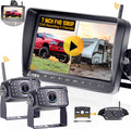 Wireless Backup Camera HD 1080P 2 Rear View Cameras 7 Inch DVR Monitor System J68187