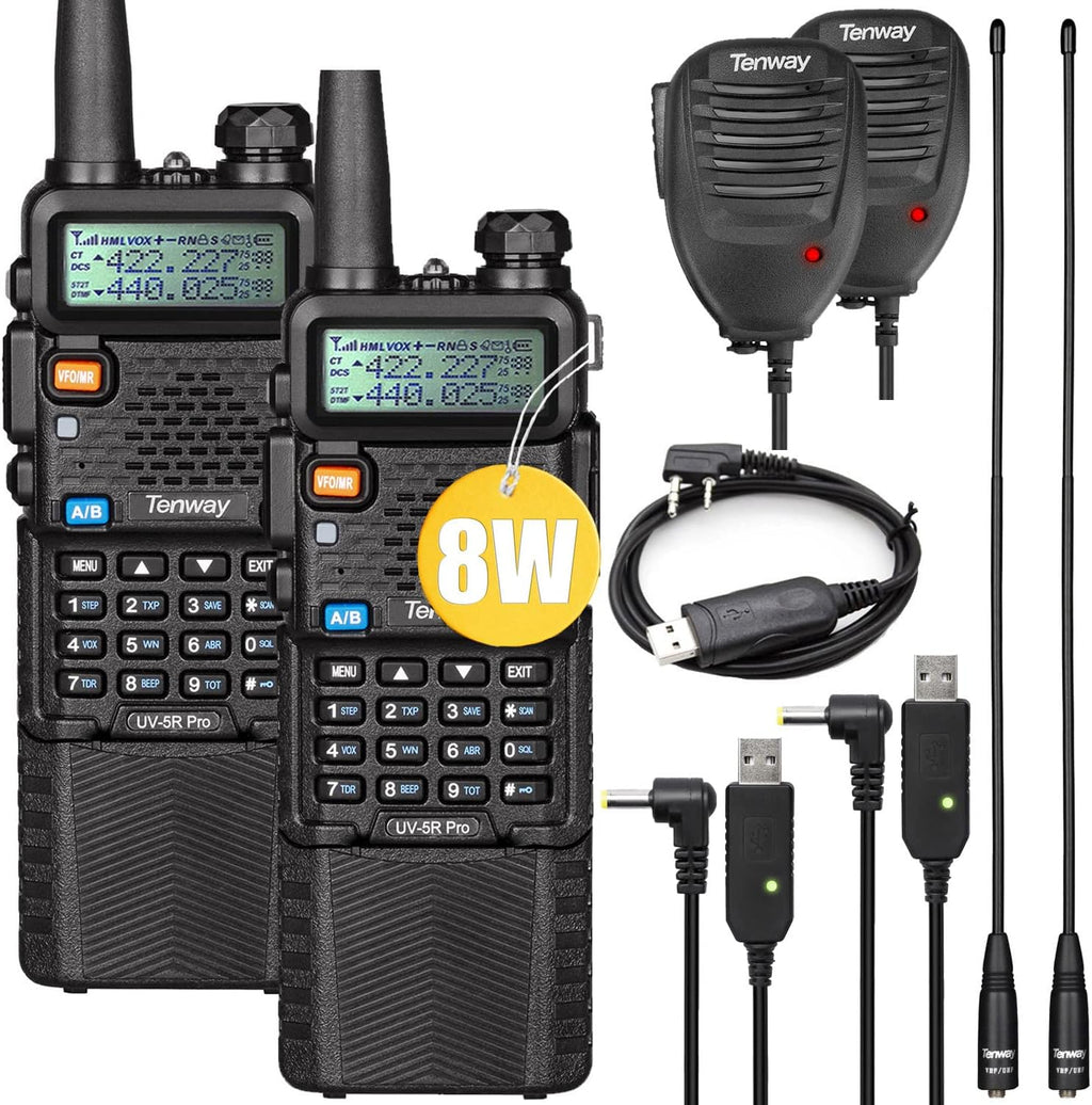 8W Dual Band Two Way Radio 2Pack with 3800mAh Battery X955