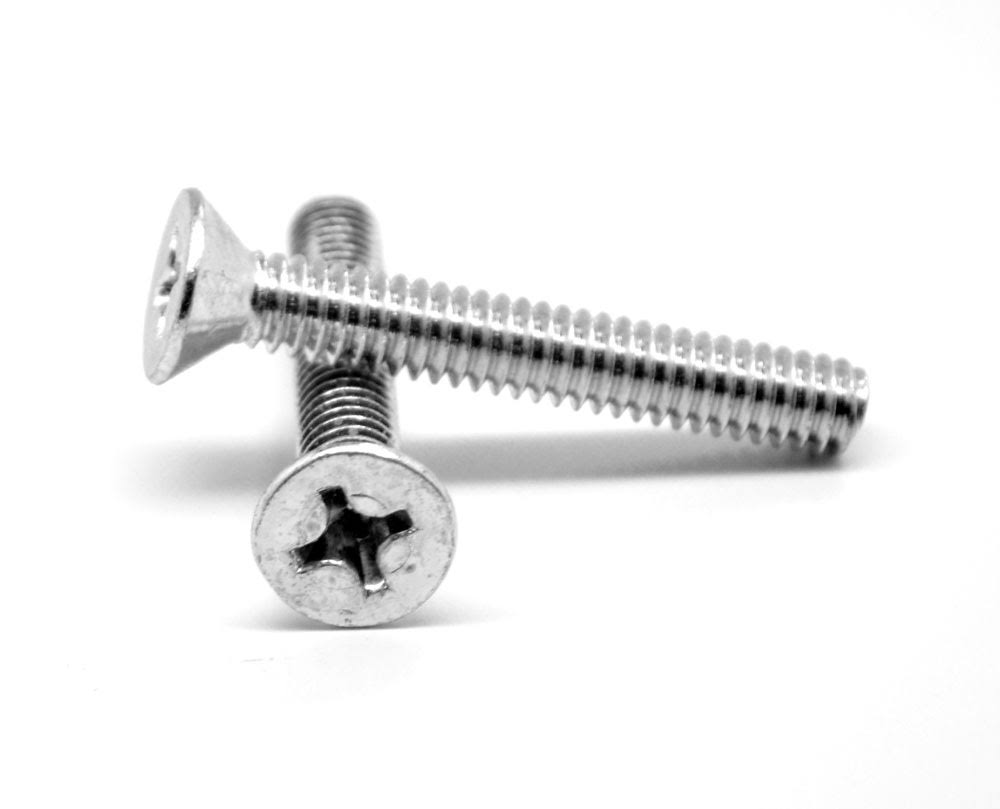 #10-24 x 2x22 Coarse Thread Machine Screw Phillips Flat Head Low Carbon Steel Zinc Plated Pk 2500 V554757