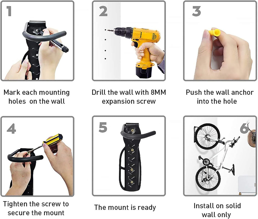 Bike Mount Wall 4PCS Vertical Bike Hangers H771