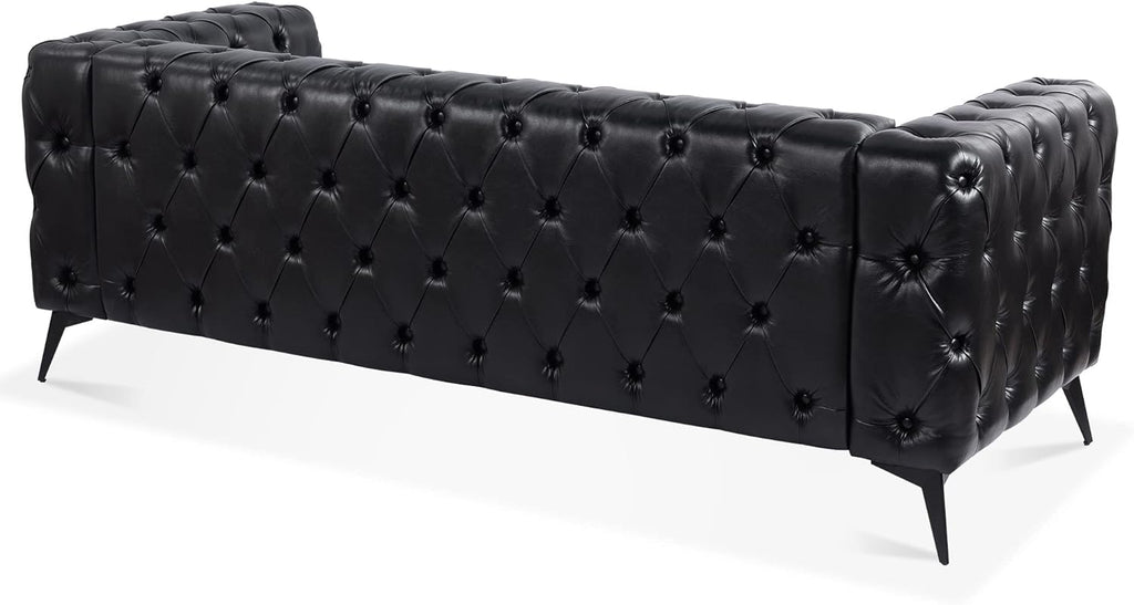 Comfy Couch Traditional Square Arm Sofa 84.06 Inch Width Removable Cushion 3 Seater I1412